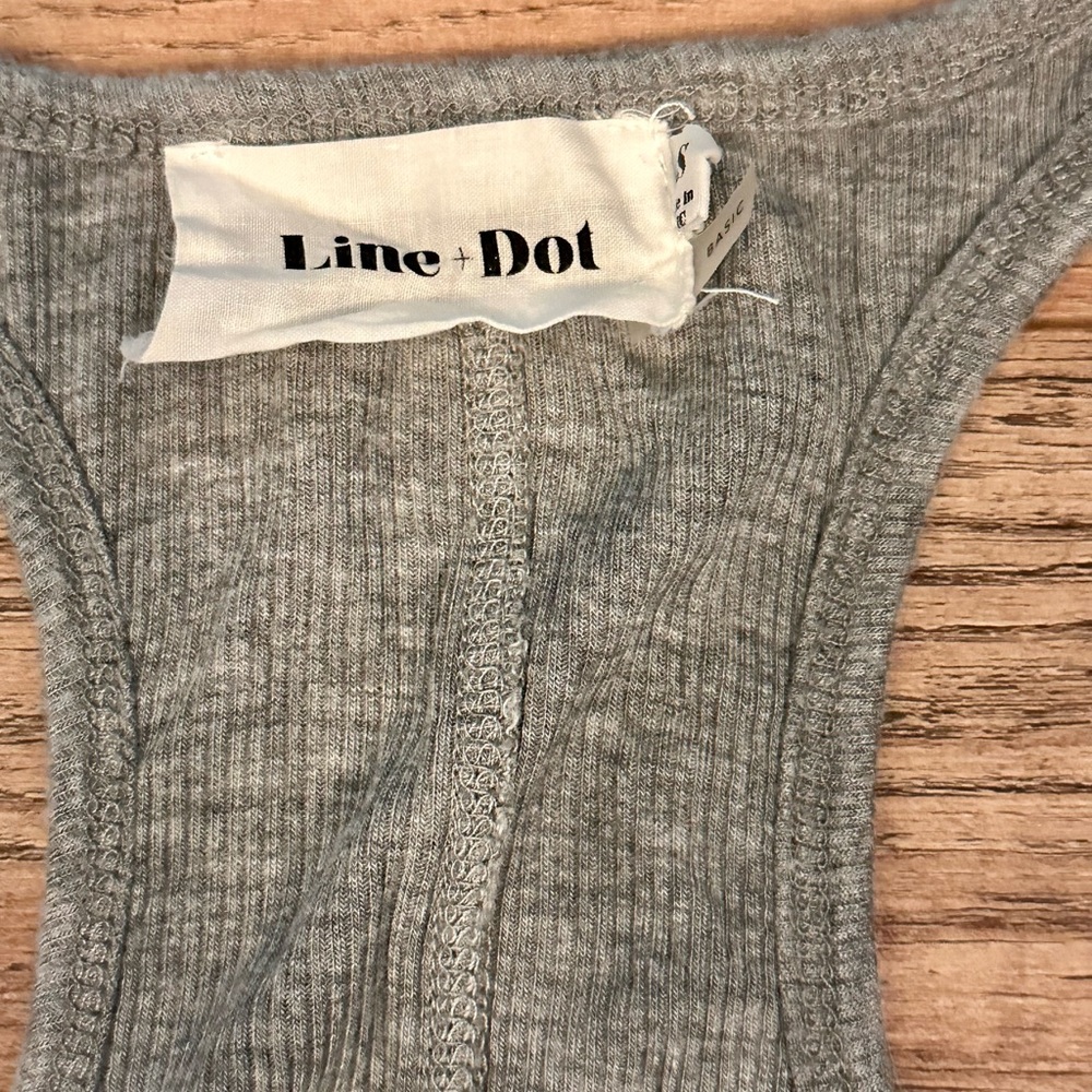 Line & Dot Rib Knit Tank Top Size XS - Picture 2 of 8